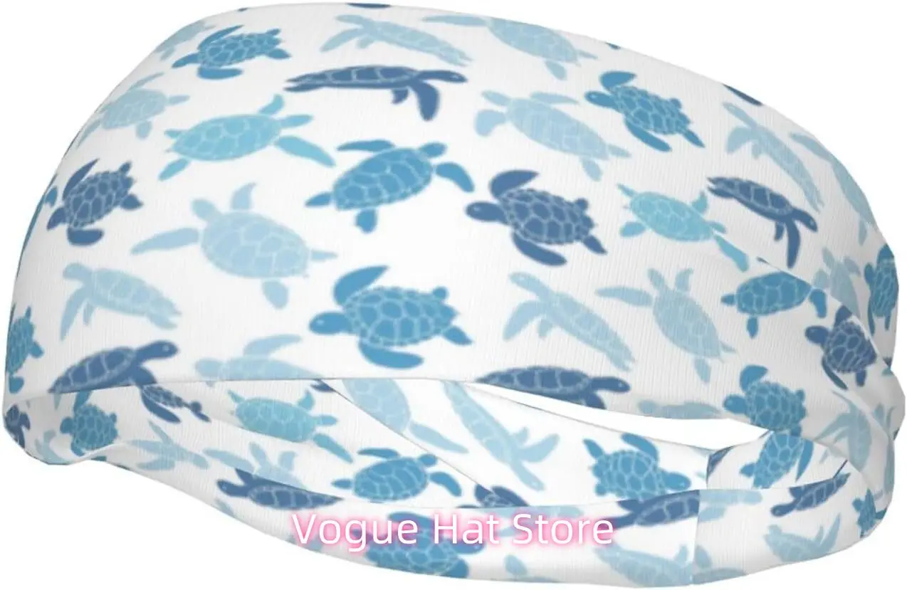 

Cute Sea Turtles Running Headbands for Women Men Sweatbands Sports Sweat Bands Workout, Gym,Yoga
