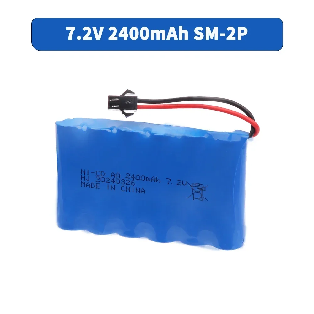 7.2V 2400mAh Ni-CD Oplaadbare AA Batterij met SM PLUG Voor Afstandsbediening Speelgoed Elektrische Auto accessoires 7.2 Volt M model