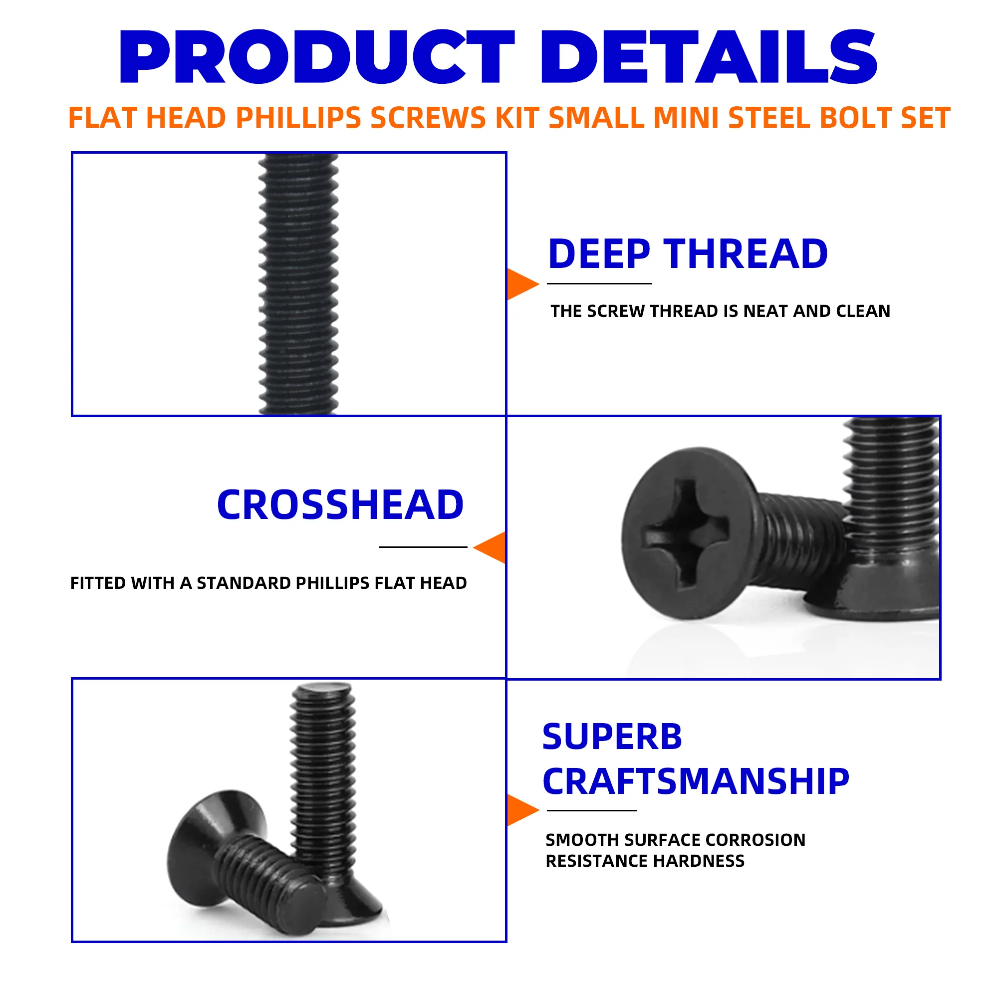 720-teiliges Sortiment an kleinen Computerschrauben, schwarze winzige Brillenschrauben, PC- und Laptop-SSD-Festplatte, CPU-Kühlerschraube