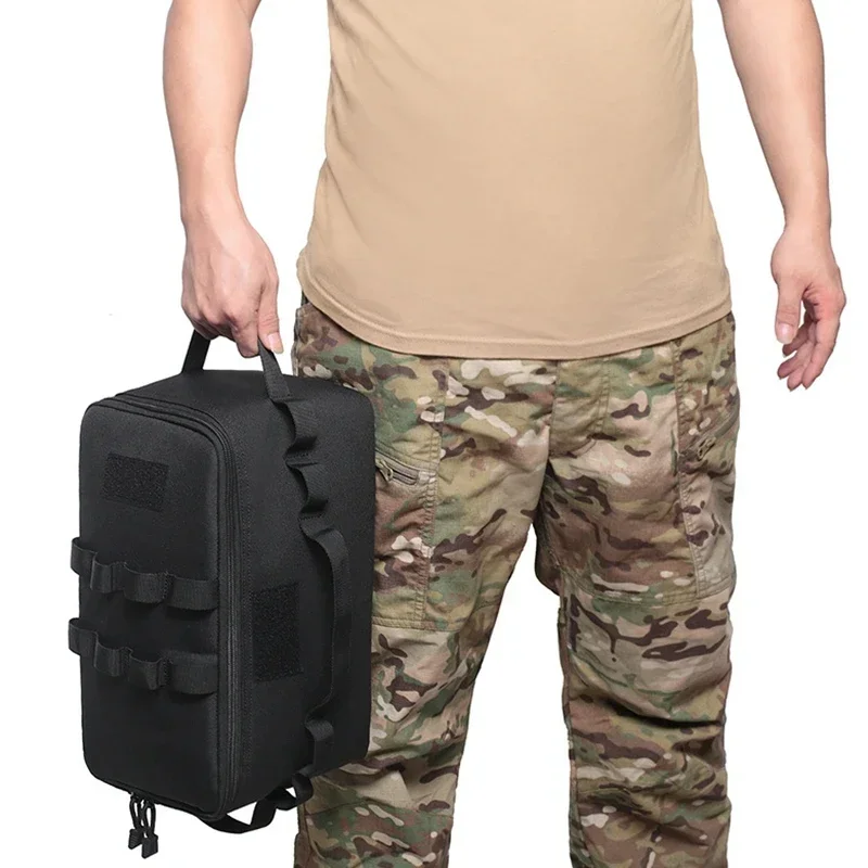 

Сумка для хранения на открытом воздухе, большая вместительная сумка для инструментов для ногтей, газовая банка, набор посуды для пикника, сумка Molle, аксессуары для охоты, рюкзак