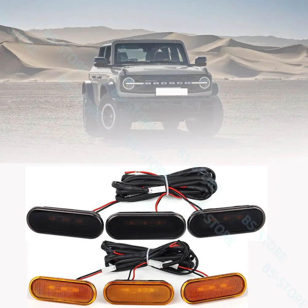 

Передние светодиодные фонари на решетке для Ford Bronco 2021 2022 2023 2024 гг., 2 двери и 4 двери. (Не рекомендуется для других моделей)