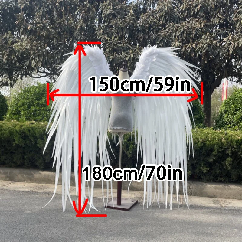 White Angel Wings Dance Props Swan Simulation Feathers for Photo Shoot Cosplay Decoration