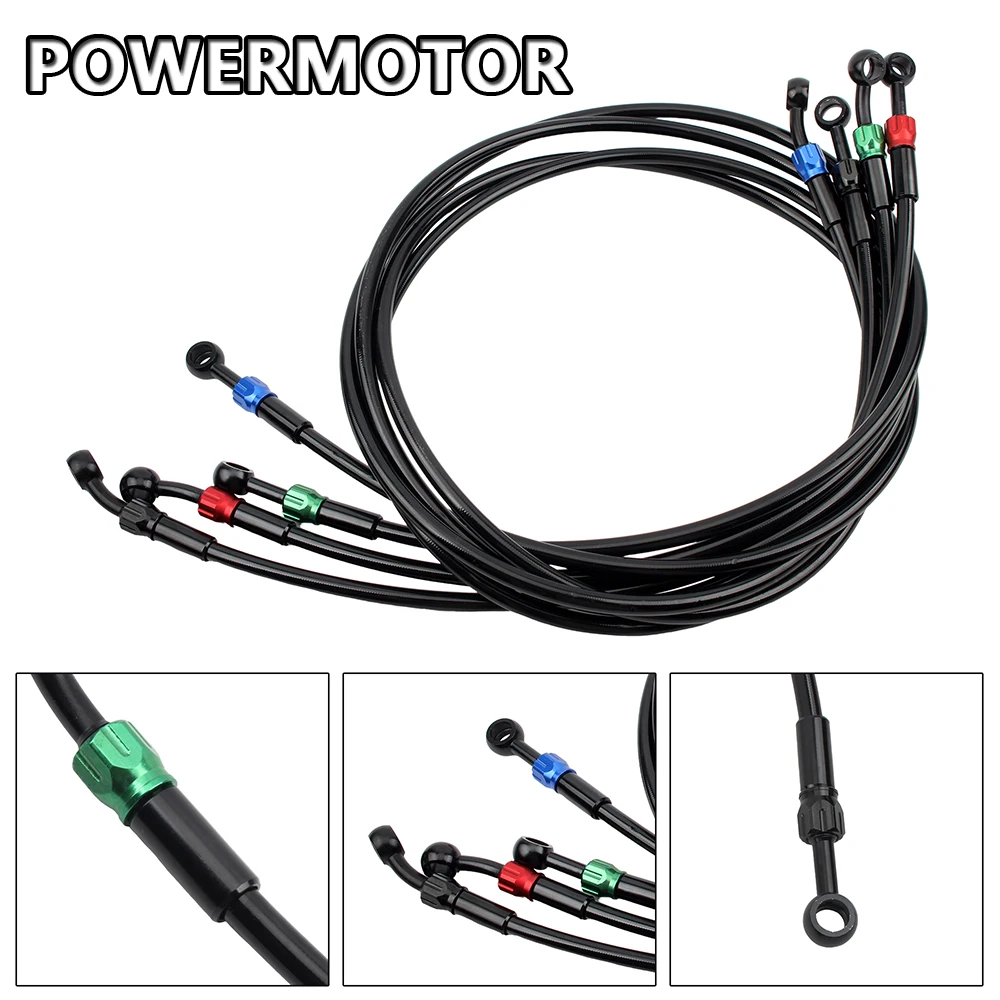 Motorrad-Bremsschlauch, Ölrohr, 120 cm, M10, für Kawasaki, Yamaha, Honda, Edelstahl, geflochtene Bremse, ATV, Dirt Bike, Street Racing