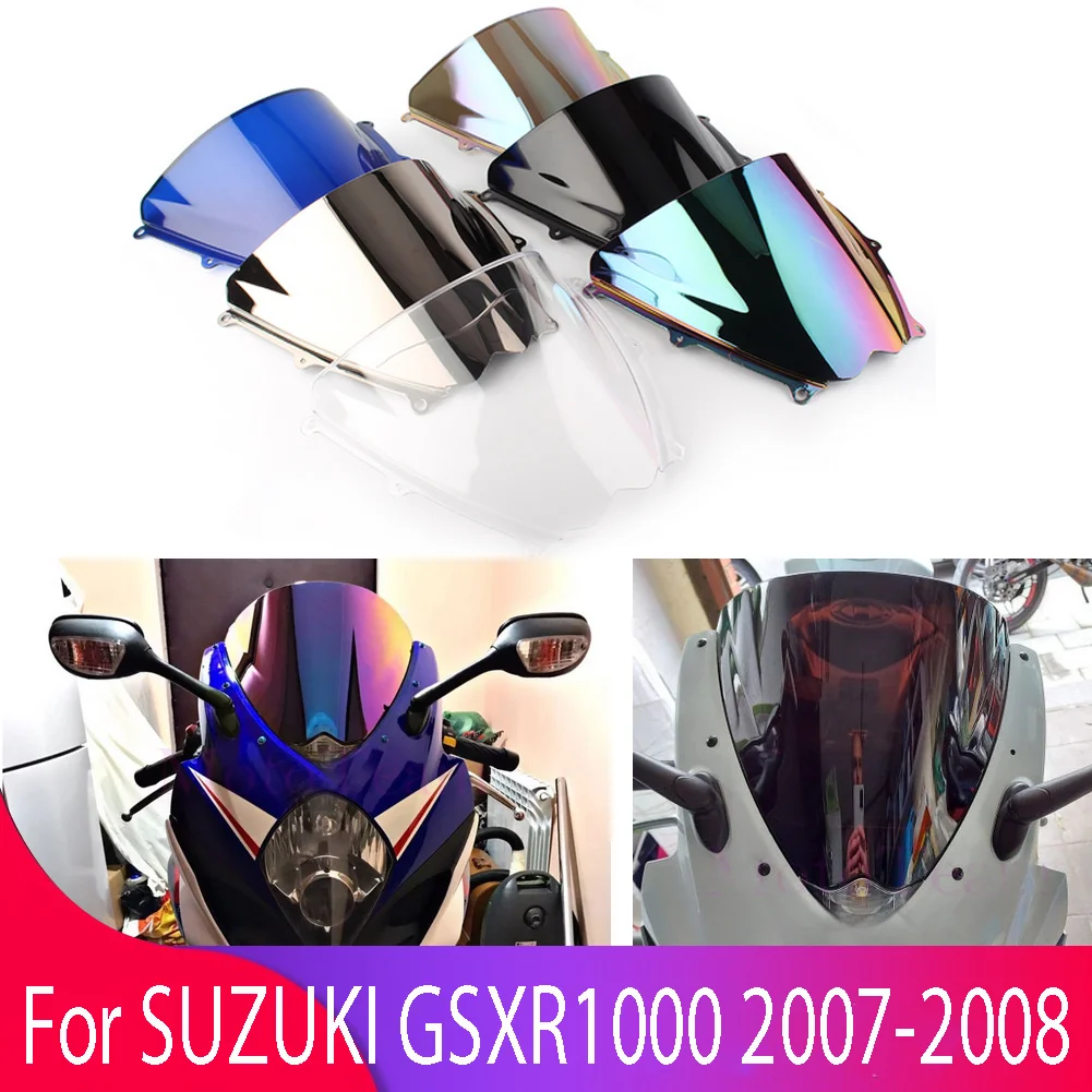 Windshield For Suzuki GSX-R GSXR 1000 GSXR1000 2007-2008 K7 Double Bubble WindScreen Motorcycle Accessories Fairing Deflector