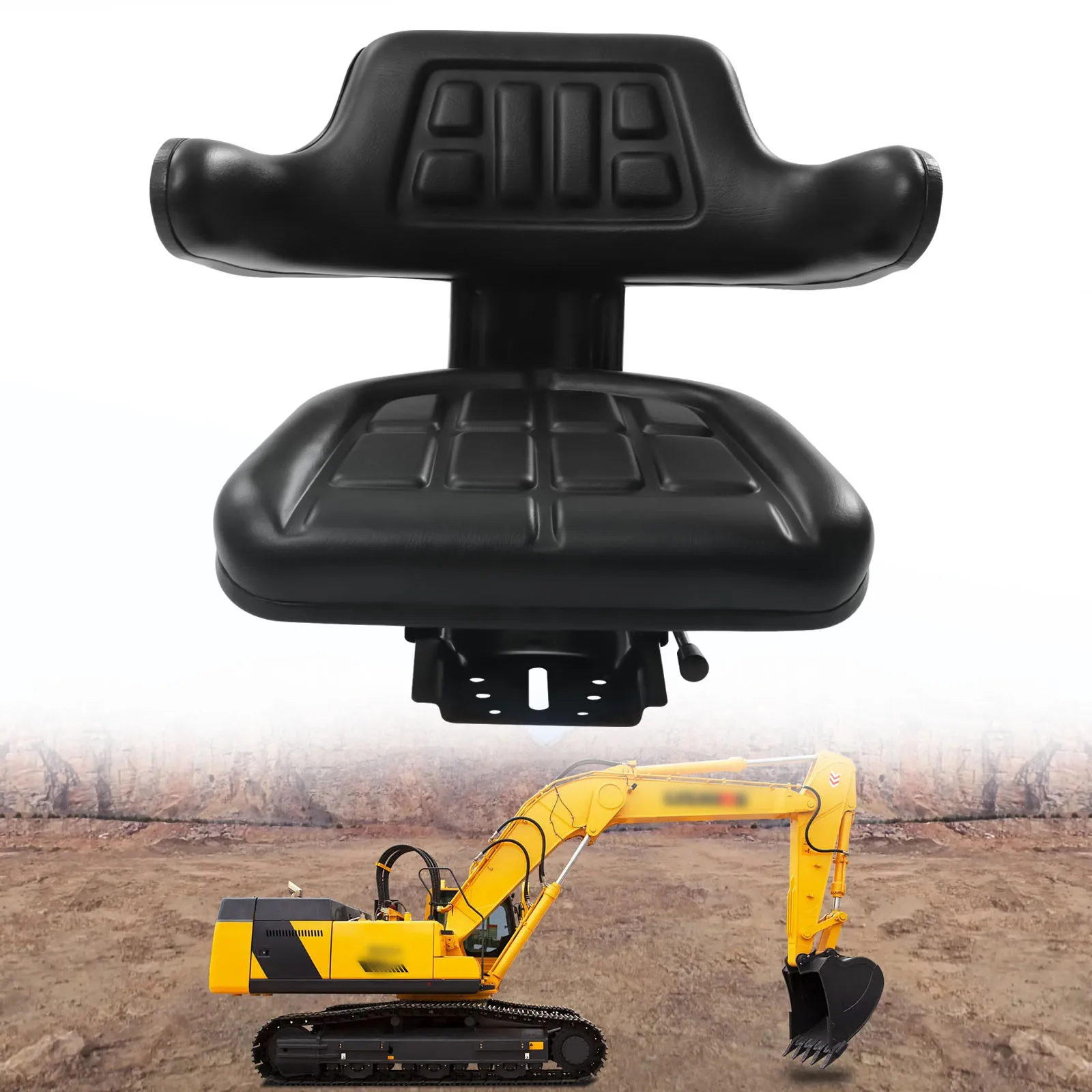 Asiento universal negro para tractor TY-B25-1 Asiento para montacargas, ajustable de 150 mm, resistente al desgaste, para montacargas/tractores/excavadoras