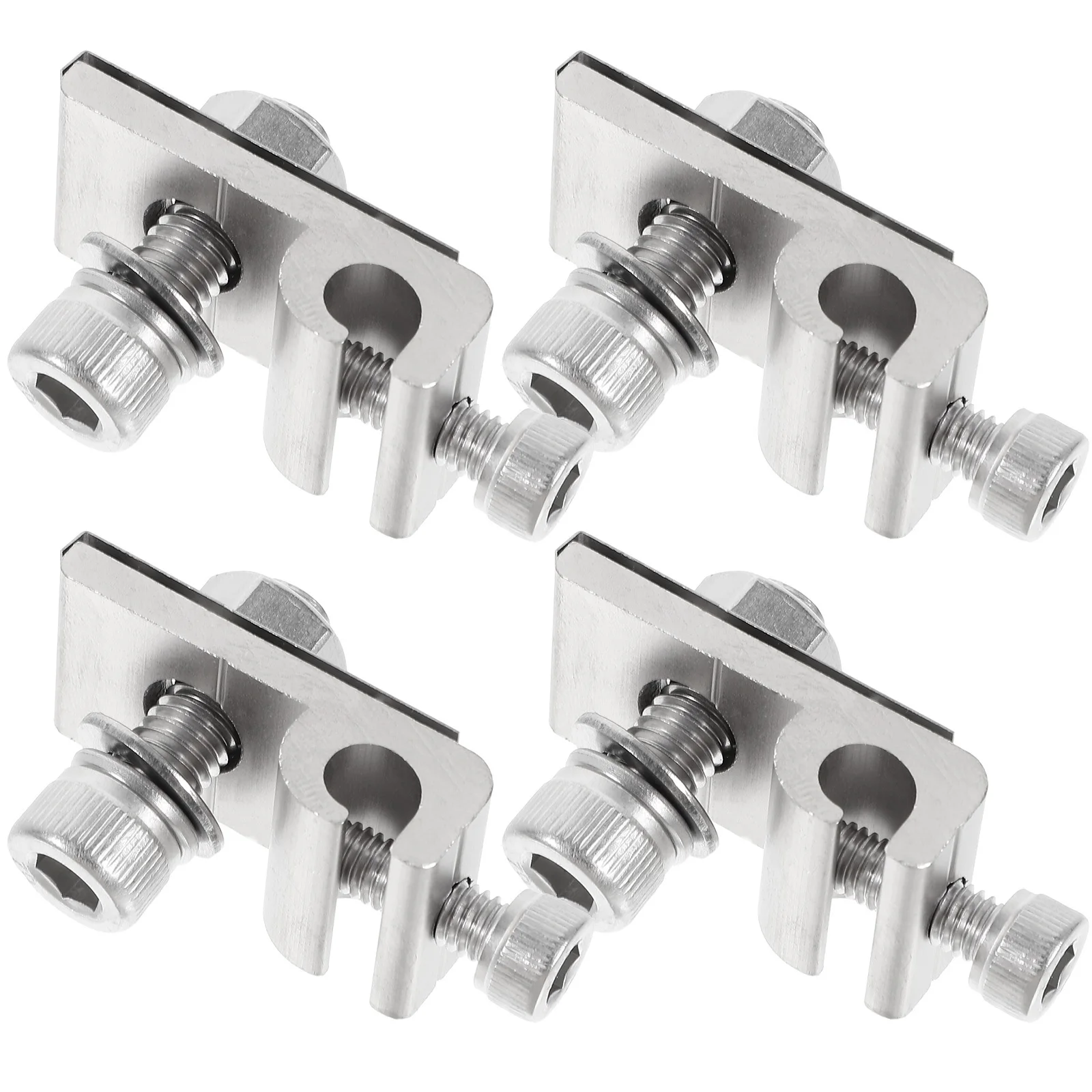 

4pcs Solar Panel Grounding Clips Stainless Steel Buried Junction Connectors For Bare Wires Pipes Ground Lug Cable Clamp