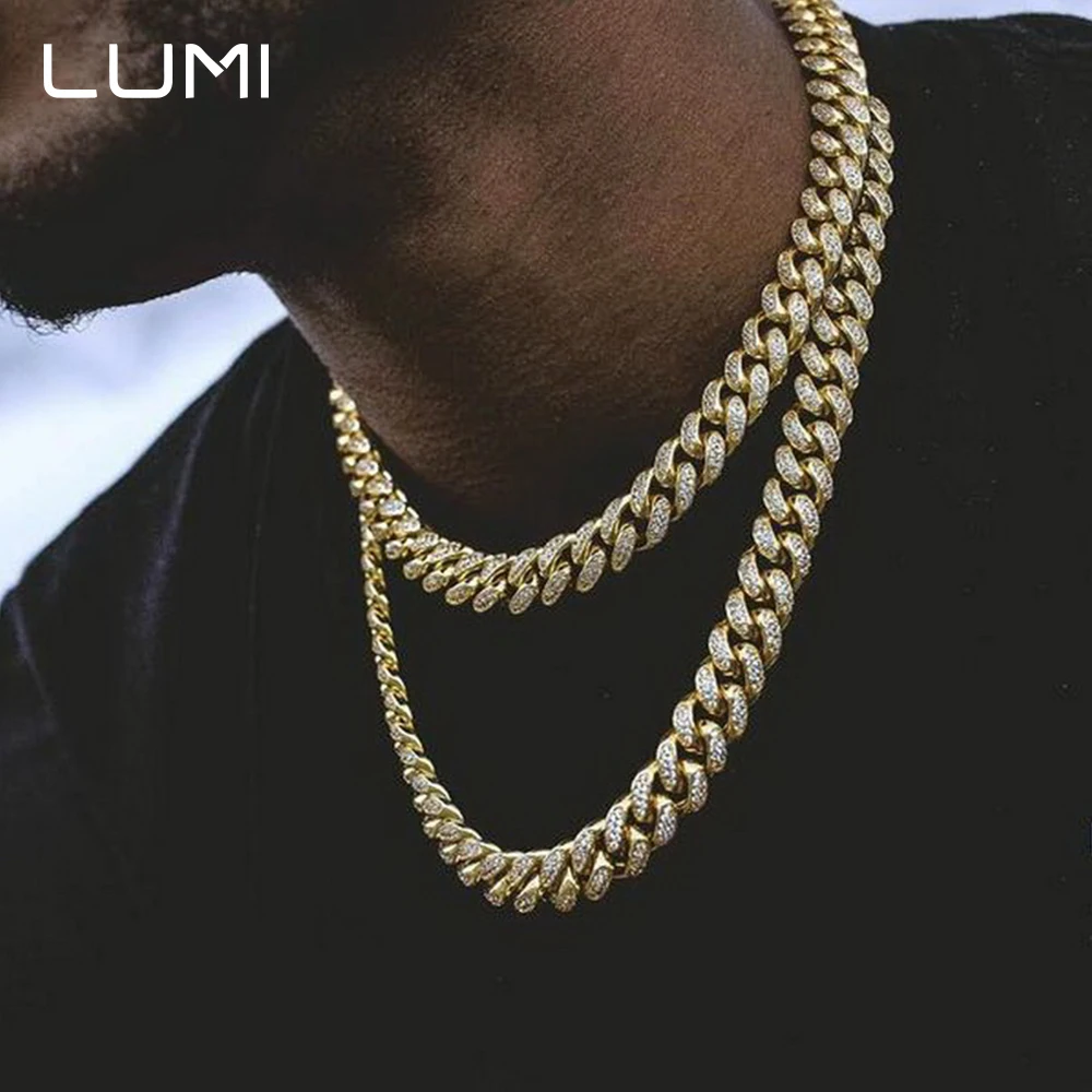 

18K Gold Plated Real 5mm/7mm Moissanite Cuban Hip-Hop Necklace for Rap- 925 Sterling Silver Luxury Personality Streetwear Chain