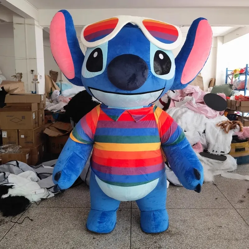 Riesiges Blaues Lilo & Stitch Aufblasbares Maskottchen-Kostüm Cartoon Cosplay Erwachsenen-Anzug für Geburtstagsfeiern Halloween Werbung Geschenk