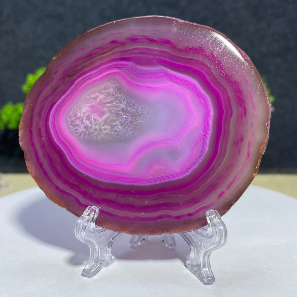 Colored Agate Crystal Sheet Coasters Reiki Healing Natural Stone Cup Base Mineral for Home Decoration And Gift - view 2