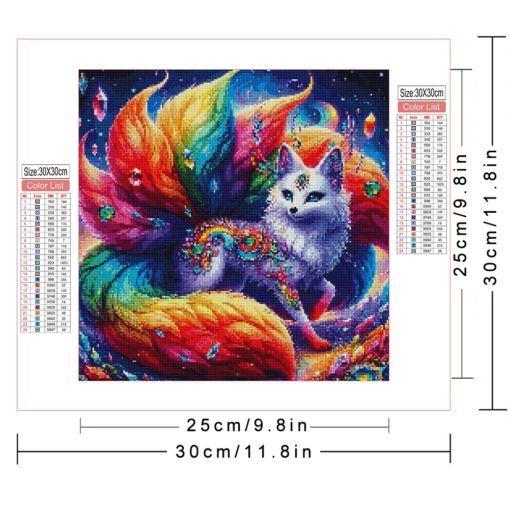 AZQSD Diamond Painting AB Drill Fox Animal Cross Stitch Kits Needlework Handicrafts Embroidery Full Square Round Home Decorative