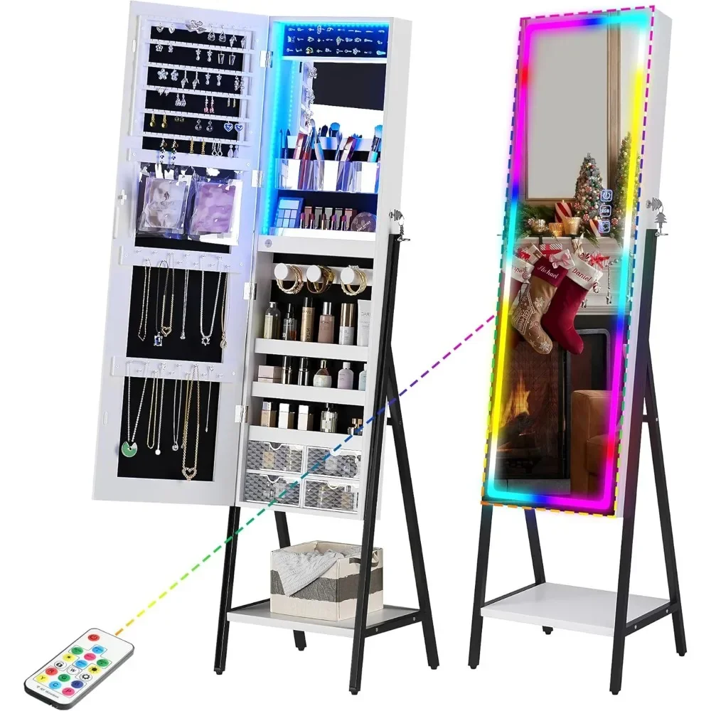 Jewelry Cabinet with 3 Color Lights, 63