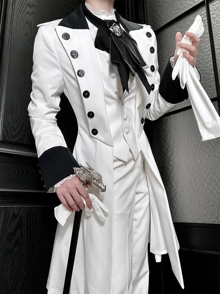 Princess Style Gothic Subculture Women's Windbreaker Jacket White Medium-Length Coat Autumn 2026 New High-End Fashion Outerwear