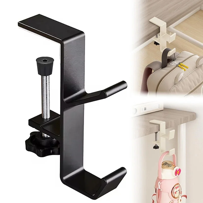 Portable Headset Headphone Desk Edge Hook Hanger Punch-Free Table Edge Hook Wall Hanging Racks Multi-Functional Gaming Headphone