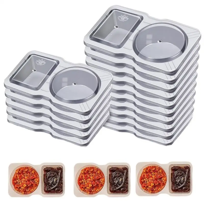 

Small Condiment Containers With Lids 50X Double Compartment Travel Snack Containers With Lids Leakproof Reusable Dipping Storage