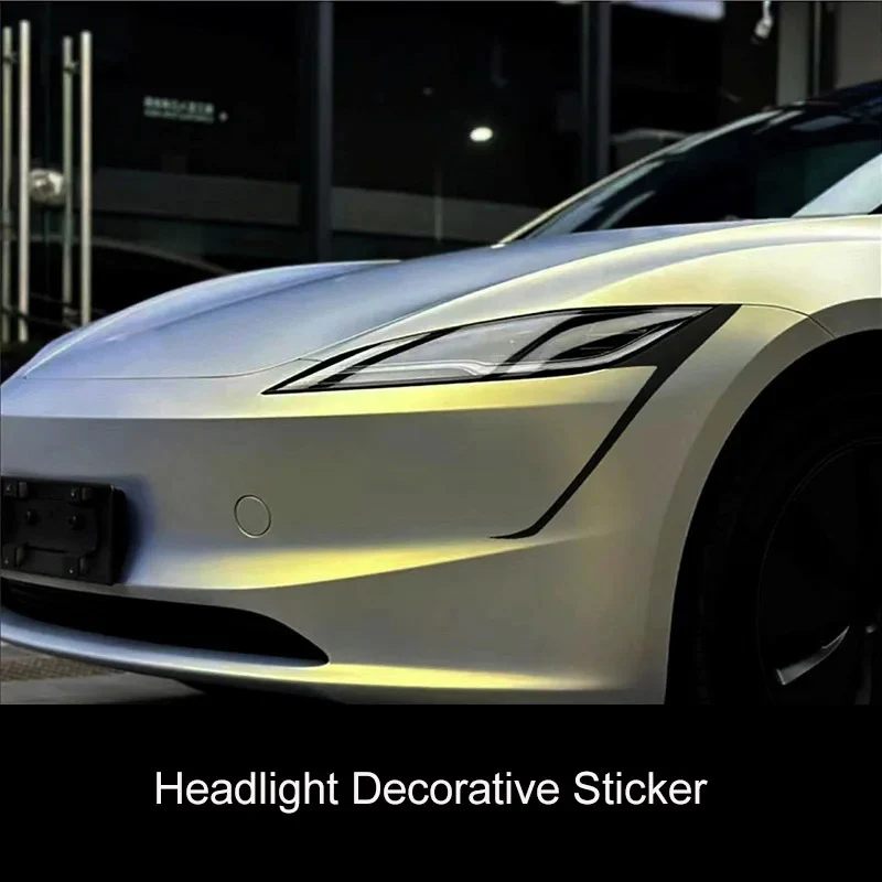 For Tesla Model 3 Highland Headlight Decorative Sticker Model 3+ Lamp Eyebrow Decor Handle Front Bumper Window Protective Film