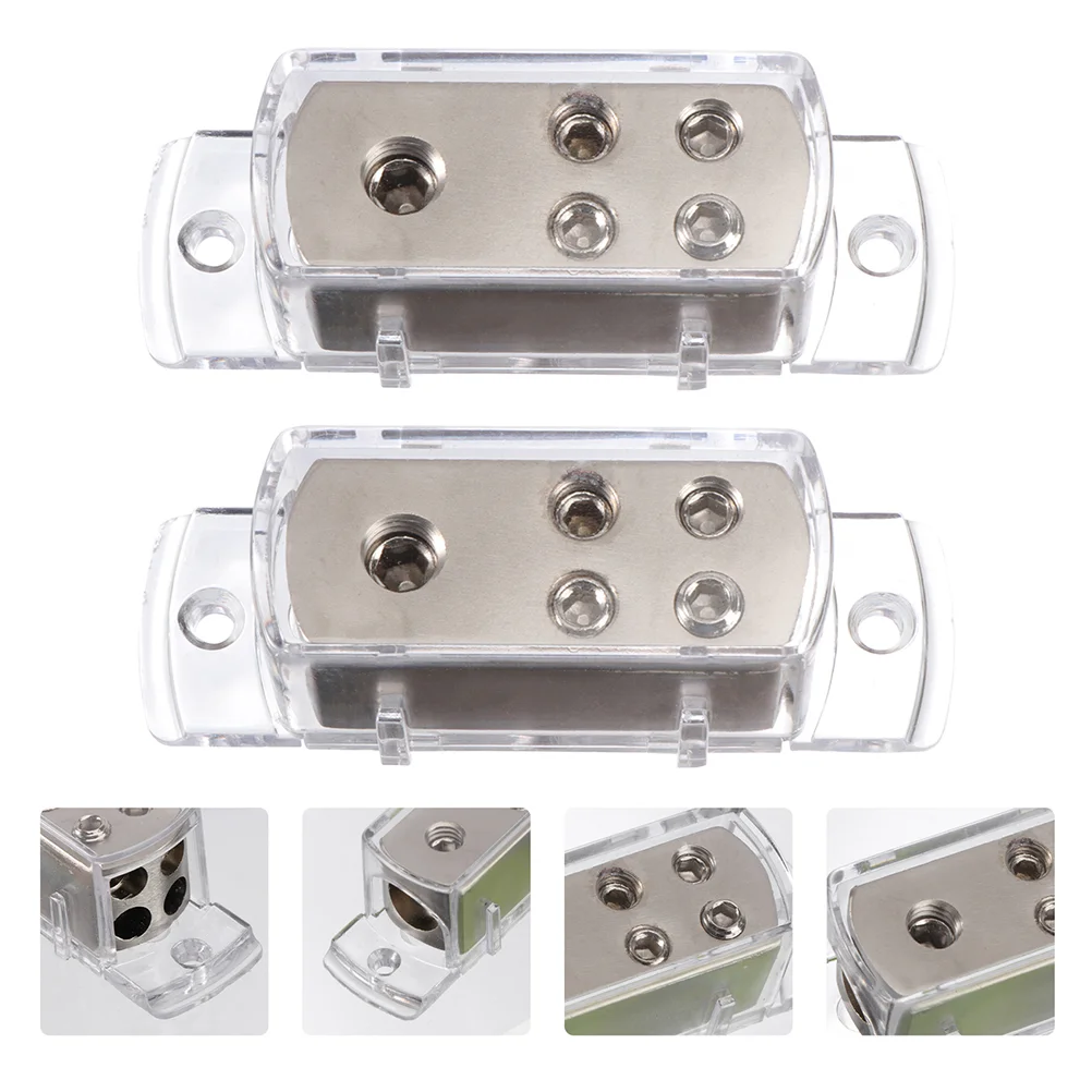 2 Pcs Audio Splitter Amplifier Power Distribution Block Supply Ground Zinc Alloy Car