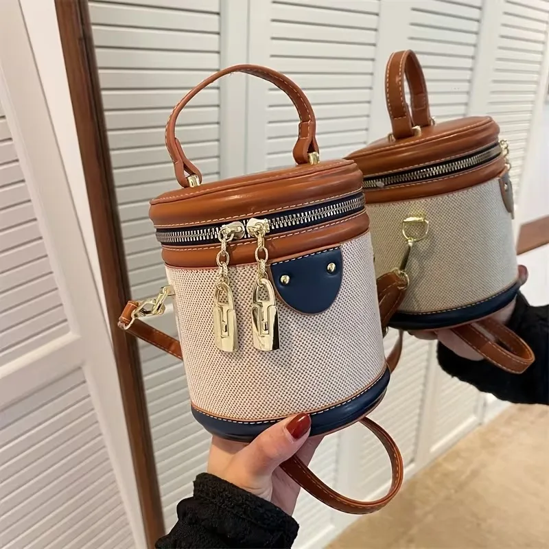 

Snake Vintage Bag, Handheld One Shoulder Women'S Bag, Crossbody Bucket Bag, Cylinder Bag