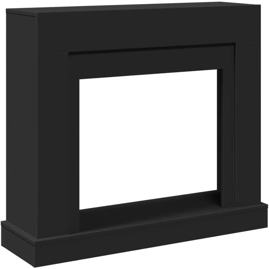 

vidaXL - Black Engineered Wood Fireplace Mantel Surround with Inner Frame 39.4x11.8x34.4 - Living Room Lounge Bedroom Decor