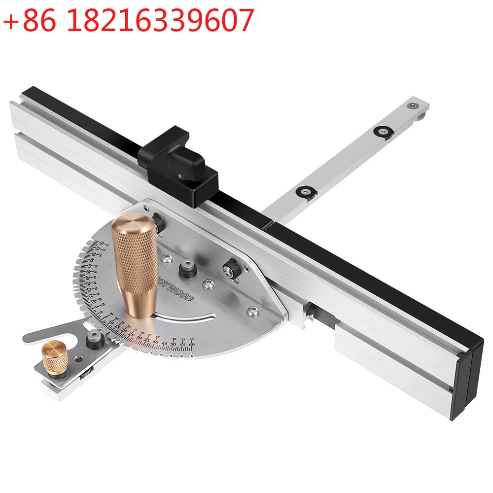 TAO  Brass Handle 450mm 27° Miter Gauge Joint Jig Track Stop Table Saw Router Miter Gauge Saw Ruler For Woodworking Tool