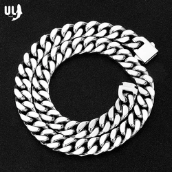 ULJ Hip-Hop Jewelry Men and Women Stainless Steel Miami Cuban Link Street Rapper Necklace Chain