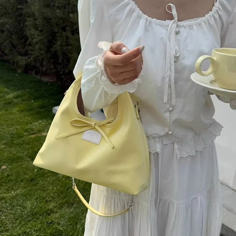 

Korean-style Minimalist Casual Crossbody Bag Single-shoulder Bag 2025 New Style Sweet Ribbon Bow Handbag for Women