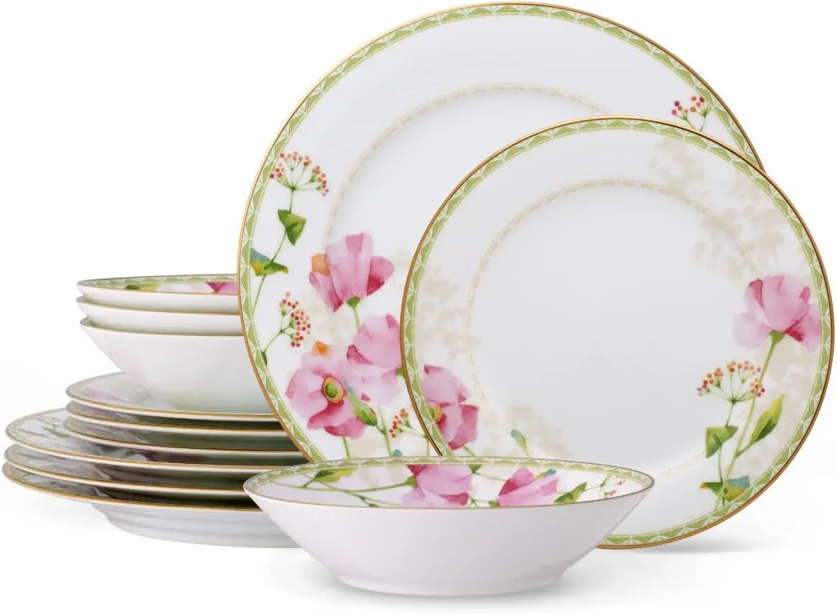 

Poppy Place 12-Piece Dinnerware Set, Service for 4