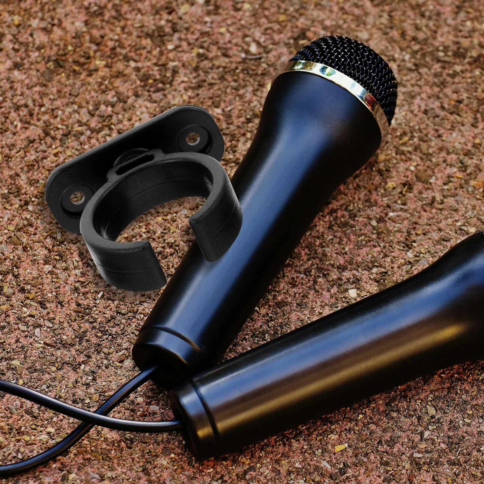 6pcs Desktop Microphone Holder Base Plastic Mic Stand Clamp Table Mount For Condenser Microphone Small Mic Stand Studio