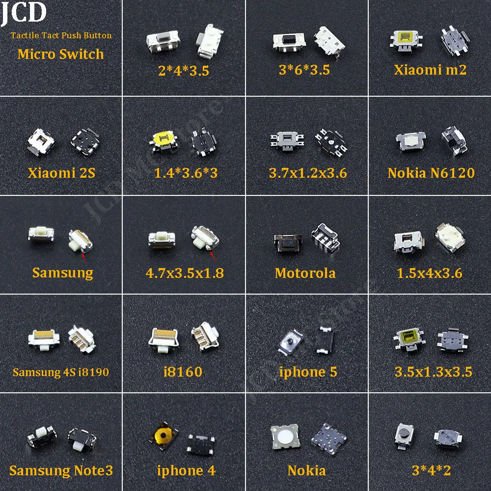 10 шт. 2*4*3,5 3*6*3,5 тактильный тактовый кнопочный микропереключатель для Lenovo HTC Xiaomi Nokia Samsung S2 S3 S4 Note3 I8190 I8160
