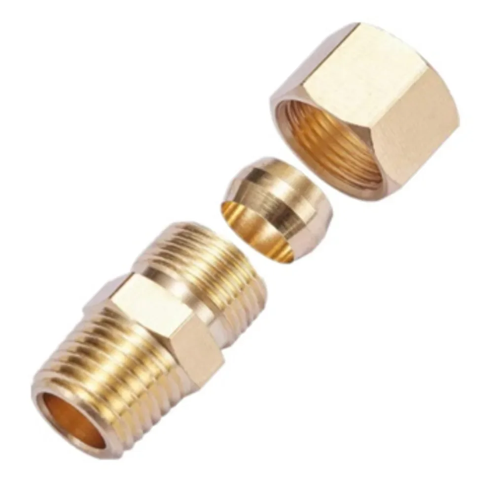 Kolanko Staright 1/8" 1/4" 3/8" 1/2" NPT męskie x 3/16 1/4 5/16 3/8 1/2 5/8 cala Złączka kompresyjna do rur Złączka mosiężna Gaz Paliwo Woda — zdjęcie 3