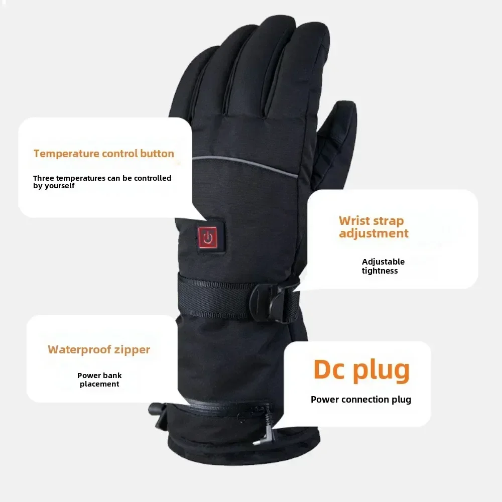 Winter Warme Skifahren Beheizte Handschuhe Mit Batterie Fall Im Freien Nicht-slip Wasserdichte Beheizte Handschuh Touchscreen Motorrad Ski Handschuhe