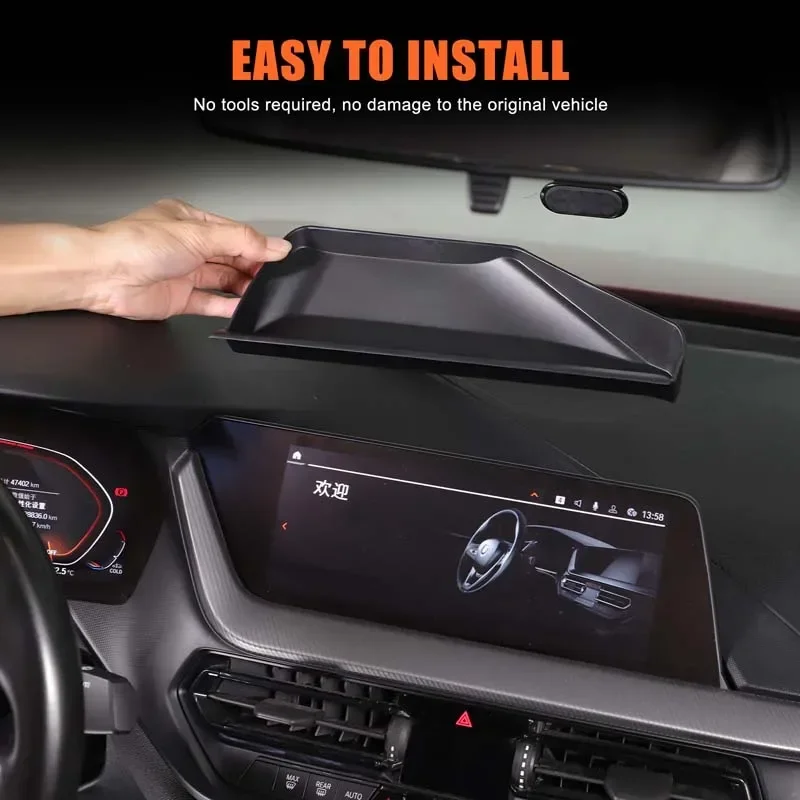 ABS Black For BMW 1 2 Series F40 F44 2020-2024 Car Navigation Rear Storage Box Cell Phone Tray Car Decoration Accessories 1Pcs