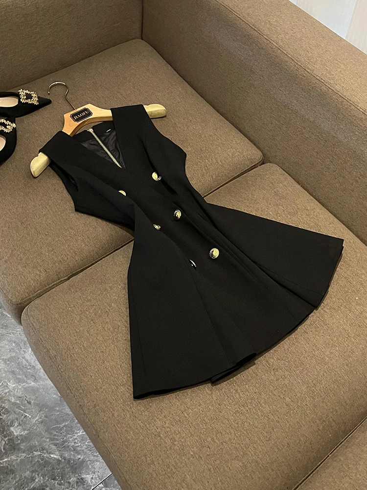 

Ele Bla Off-oulder Strapl Dr Luxury Unique Sli V-Ne Winter 2025 Ci Commute Suitable Women's Dr