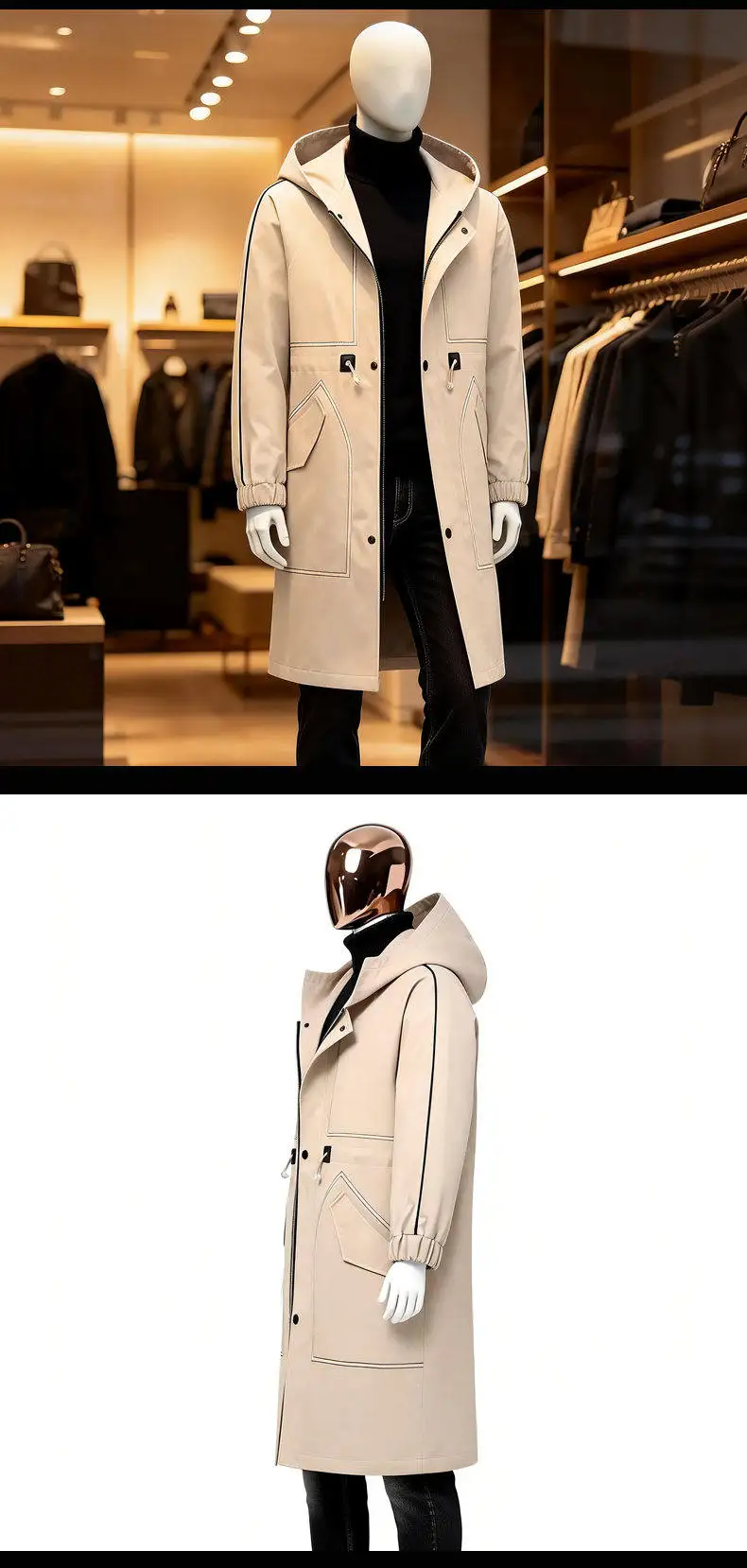 Men's New Hooded Winter Jacket Premium Padded Lined Zippered Parkas Coat - Ultra Warm Urban Style for Chilly Days