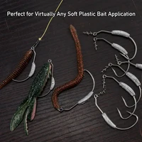 9KM 5-10Pcs Ewg Hook Weighted with Screw 2g~9g Worm Soft Lure Hook for Bass Saltwater Freshwater 6