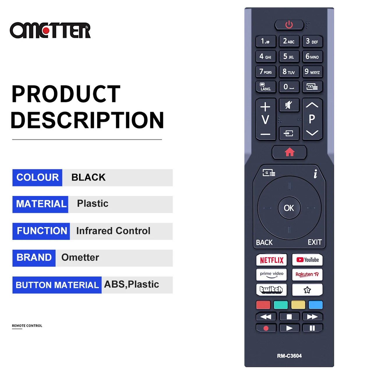 New RM-C3604 Telecomanda For JVC Smart TV Replace Remote Control LT-55VU3100