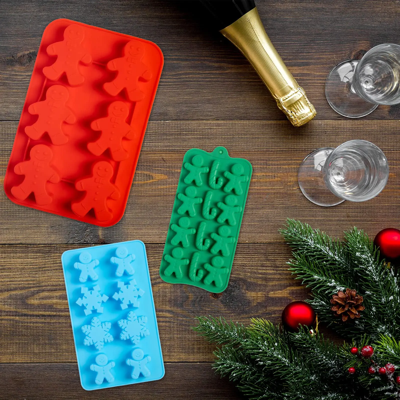 قالب سيليكون للرجال من الزنجبيل، قالب خبز الزنجبيل لحفلات عيد الميلاد الممتع للشوكولاتة والصابون وخبز الكيك ومكعبات الثلج