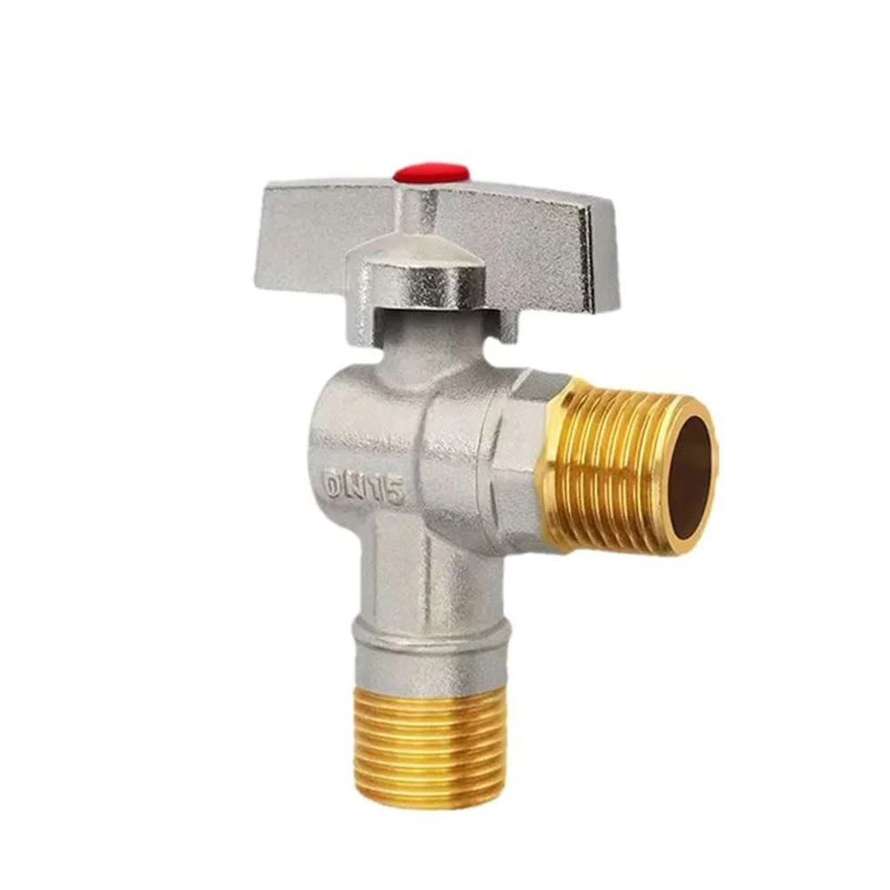 Large Flow Copper Angle Valve For Household Plumbing Ball Valve Mechanism High Flow Rate For Shower Hose 80*32mm