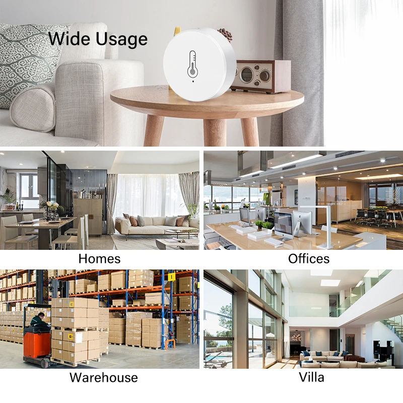 Tuya Smart ZigBee 3.0 Sensor de Temperatura e Umidade, Tempo Real, Segurança de Cena Inteligente, Aplicativo Smart Life, Alexa, Google Home, 1 Pc, 8 Pcs