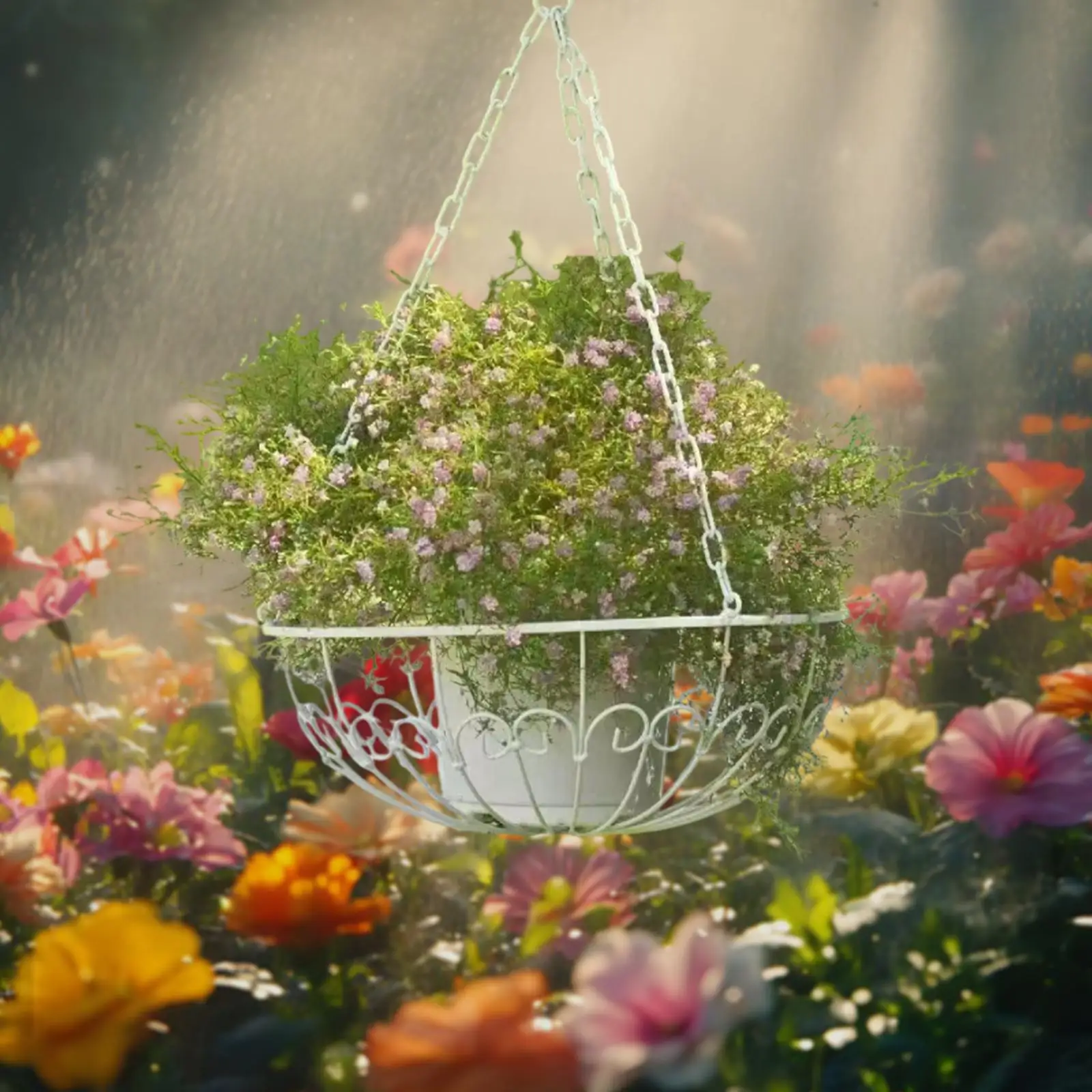 

Hanging Flower Pot Container Novelty Iron Art Home Decor Decorative Flower Holder Metal Hanging Planter for Office