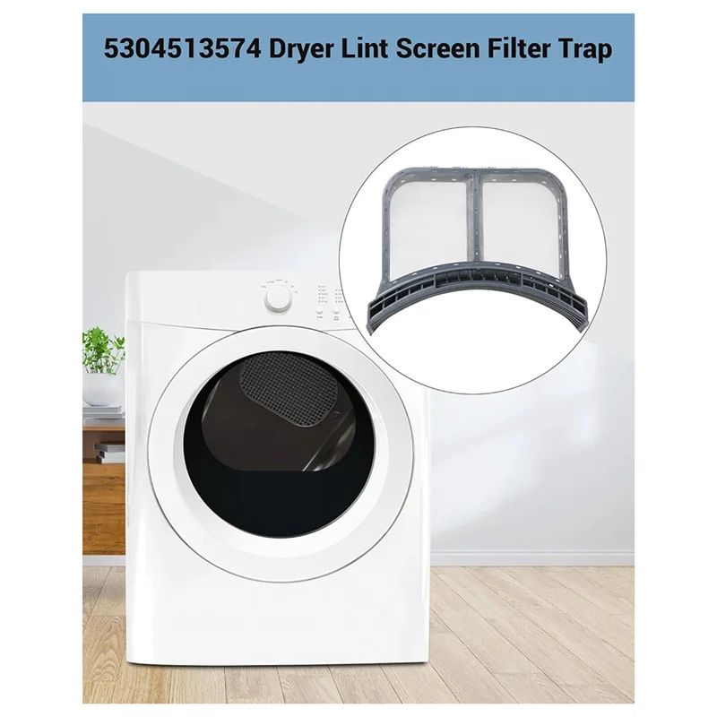 AT44-5304513574 Conjunto de trampa de filtro de pantalla de pelusa para secadora, filtro de trampa de pelusa para secadores Frigidaire Conjunto de filtro