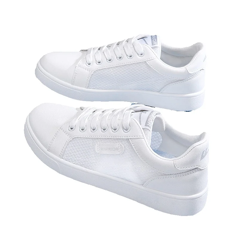 Baskets de skate blanches pour femme confortables et décontractées_voghion.com