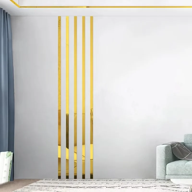 3 Meters Per Roll of Stainless Steel Wall Stickers, Various Styles, with a Straight Backed Adhesive Interior Decorative Strip