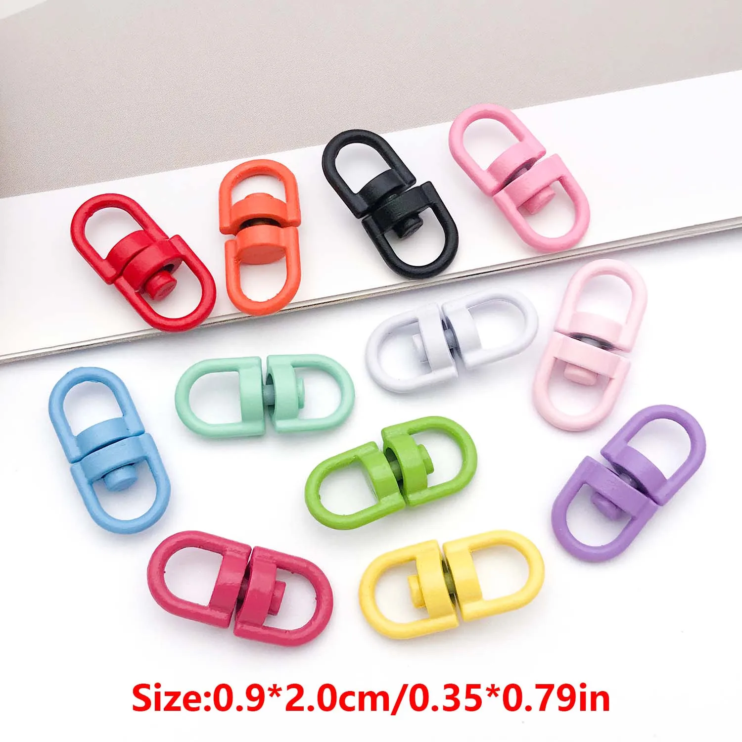 20pcs Metal Rotate Buckle Key Rings Swivel Dog Buckle Holder Connectors for DIY Keychain Jewelry Making Accessories
