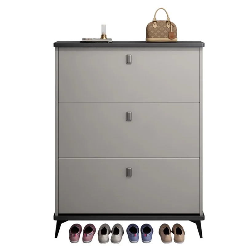 Light luxury and ultra-thin shoe cabinet, with a door at the entrance for household use, and a large capacity flip bucket