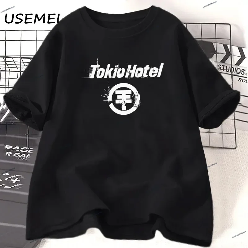 2023 Tokio Hotel damska koszulka bawełniana z krótkim rękawem Pop Rock graficzna T-shirt zespołu odzież damska Unisex Plus Size
