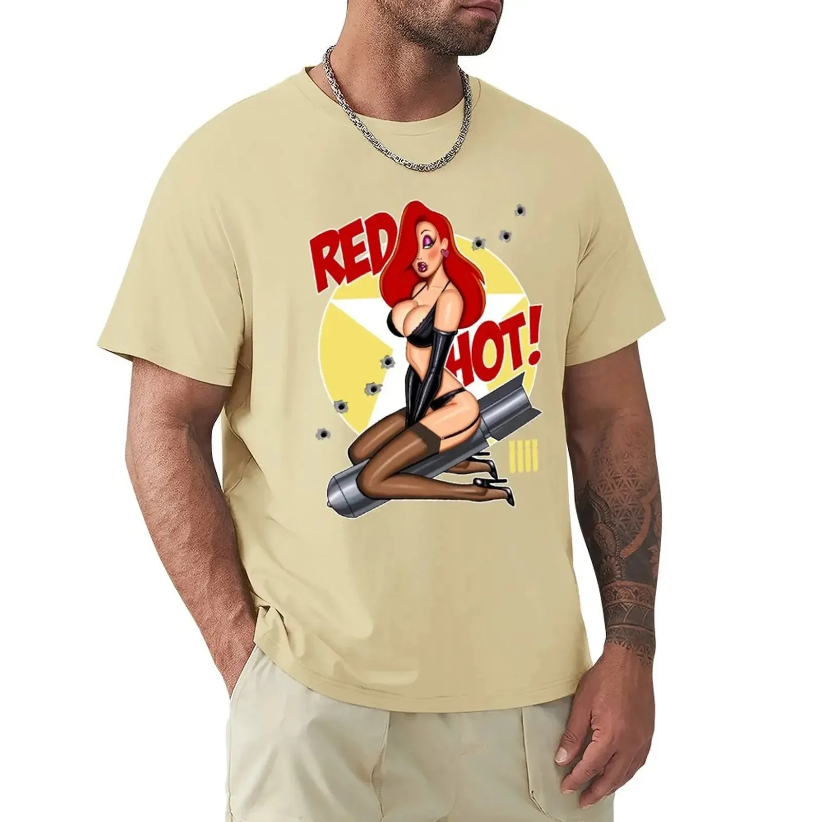 Red Hot Nose Art Jessica Rabbit 17 T Best Women 90s Retro Unique Best Hot Idea T-Shirt Cute Tops Mens Graphic T-shirts Hip Hop