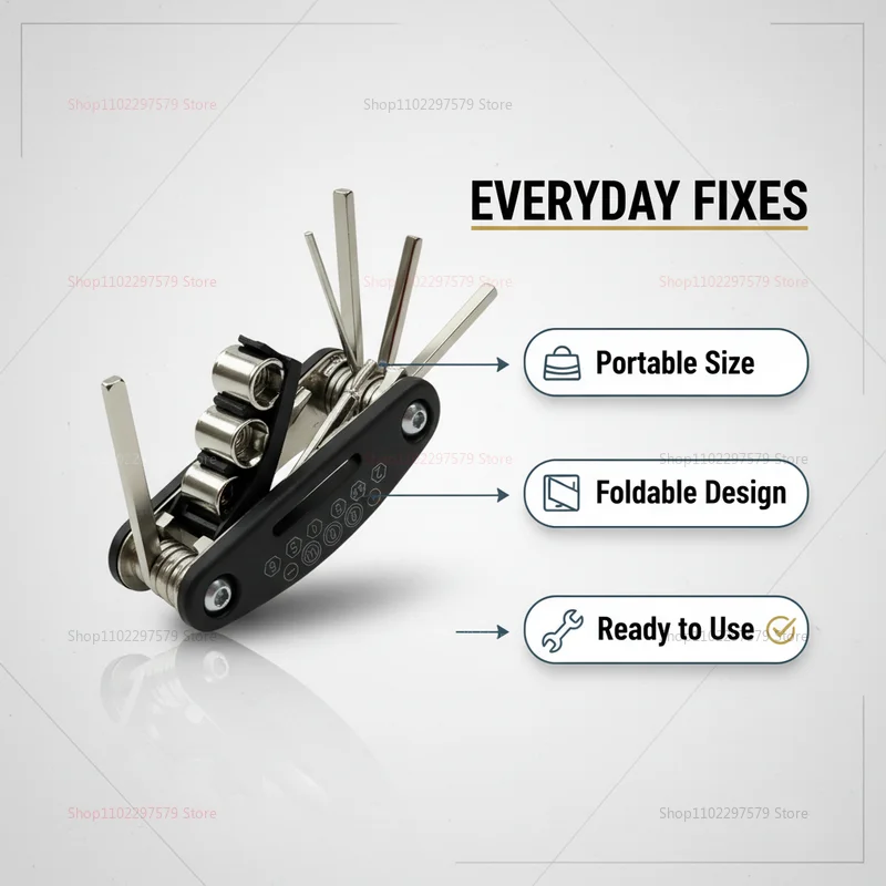 

16 in 1 Mountain Bike Multi Tool Socket Wrench Set Portable Bicycle Repair Tools Screwdriver Kit for Motorcycle Cycling Outdoor