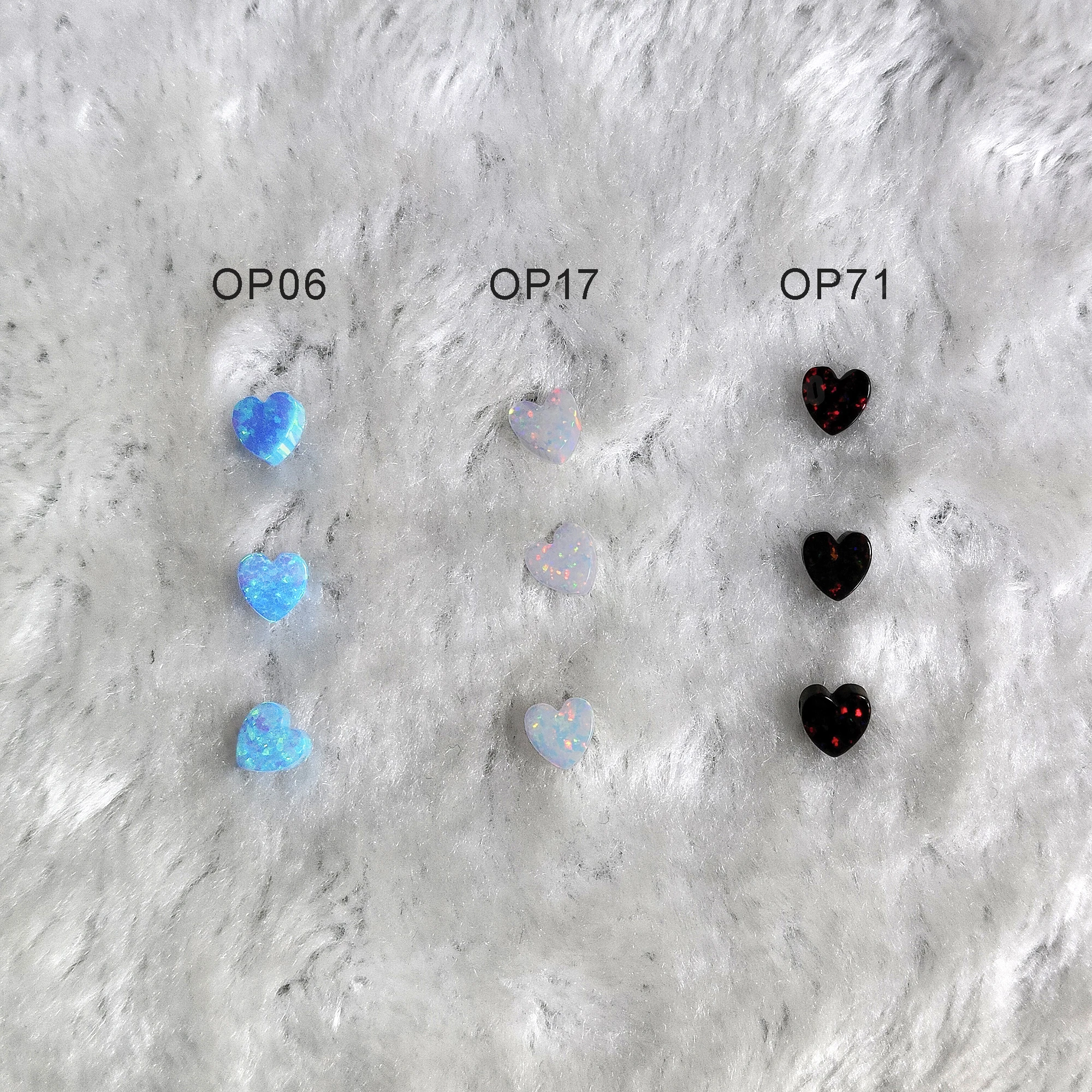 Heart Beads for Bracelet Making 6*6mm Synthetic Opal Heart Cut Gemstone