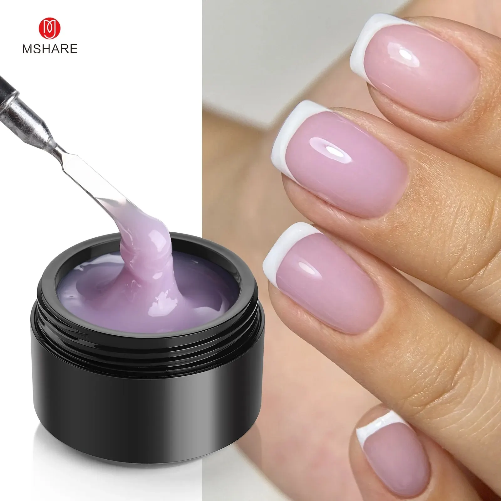 MSHARE Purple Lilac Builder Extension Gel TPO Free 50 ml Selbstnivellierendes Gel für den Nagelaufbau UV-LED Whosale Logo-Anpassung