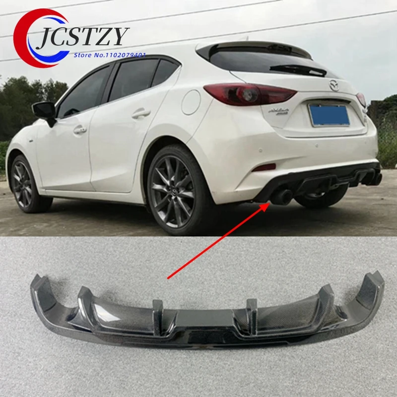 for Mazda 3 Axela hatchback 2017 spoiler rear bumper diffuser bumper resin fiber  carbon fiber material